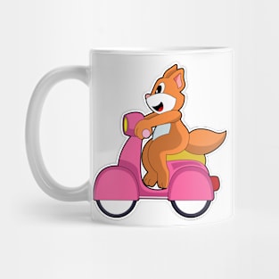 Cat as Biker with Scooter Mug